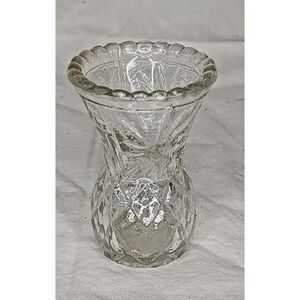 Vintage‎ Diamond Design 2.75" Glass Toothpick Holder Made in Hong Kong